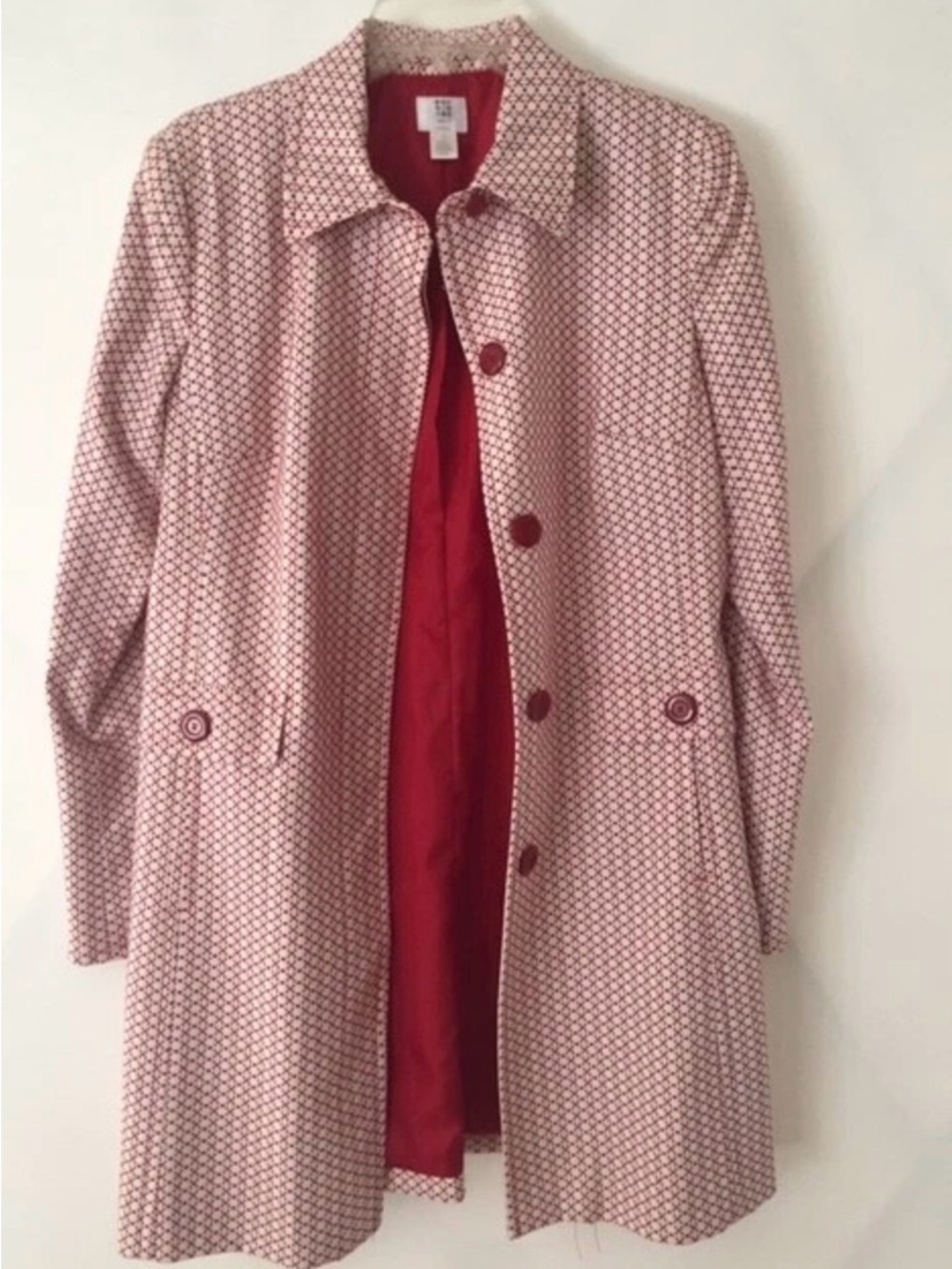 APT 9 Lightweight Red & White Coat Jacket Size 16- EUC